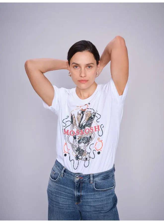 168110 101 Mosmosh MM Hallin O-SS Deco Tee White