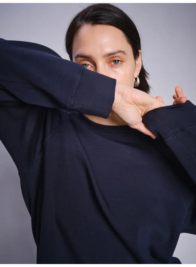 168530 468 Mosmosh MM Abello O-LS Basic Sweatshirt Salute Navy
