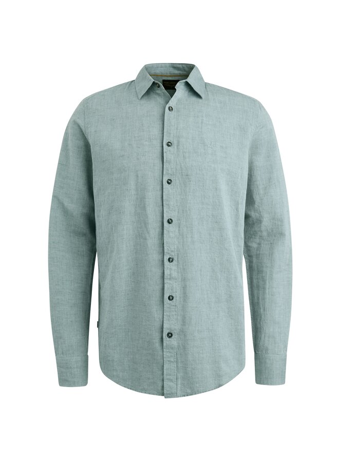 PSI2503224 6072 PME Legend Long Sleeve Shirt Cotton Linen 2 tone Deep Jungle