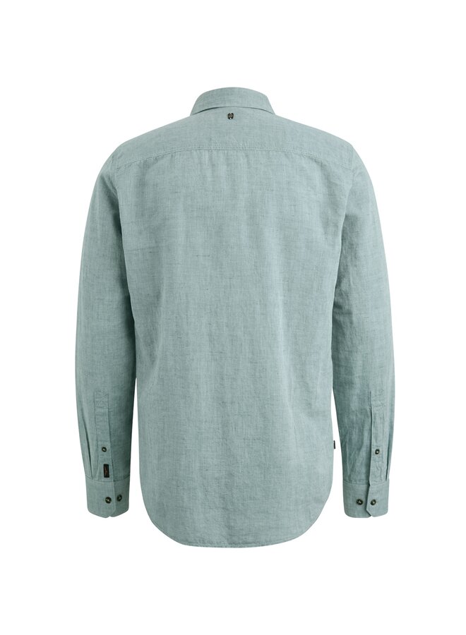 PSI2503224 6072 PME Legend Long Sleeve Shirt Cotton Linen 2 tone Deep Jungle