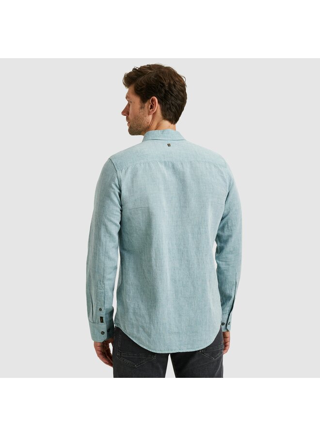 PSI2503224 6072 PME Legend Long Sleeve Shirt Cotton Linen 2 tone Deep Jungle