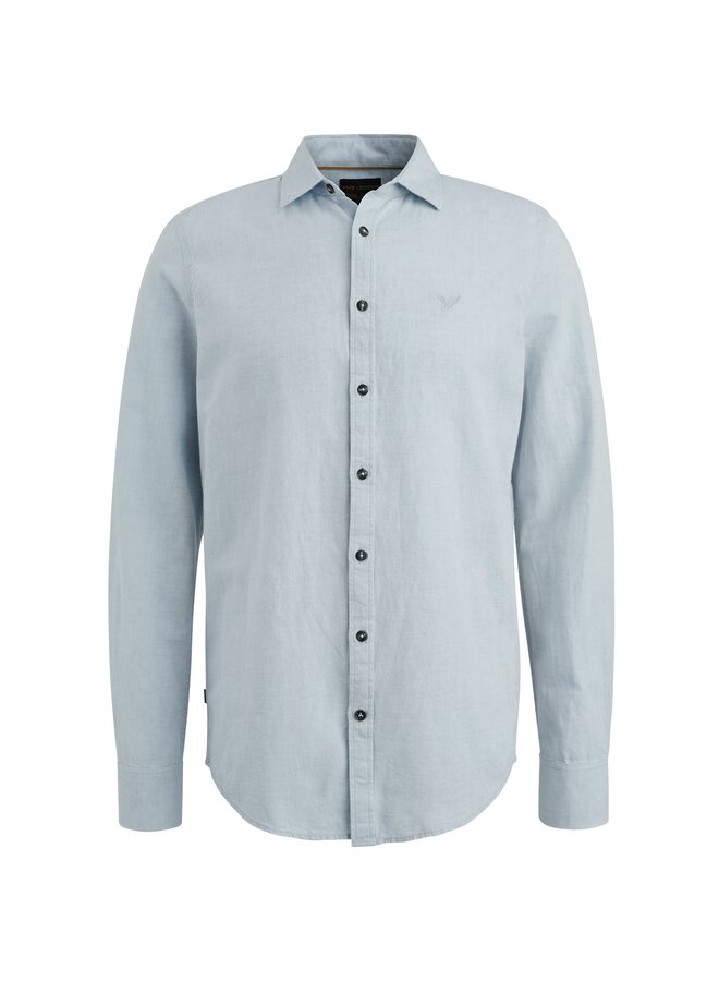 PSI2503224 5040 PME Legend Long Sleeve Shirt Cotton Linen 2 tone Placid Blue