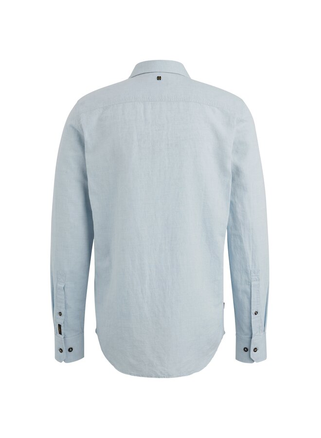 PSI2503224 5040 PME Legend Long Sleeve Shirt Cotton Linen 2 tone Placid Blue