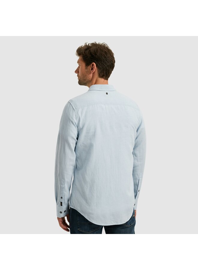 PSI2503224 5040 PME Legend Long Sleeve Shirt Cotton Linen 2 tone Placid Blue