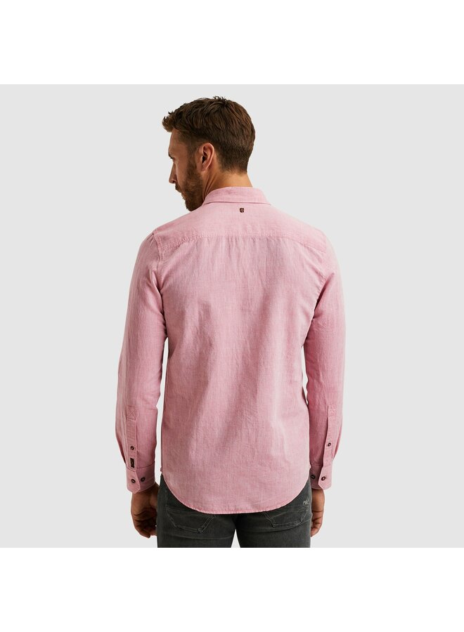 PSI2503224 3116 PME Legend Long Sleeve Shirt Cotton Linen 2 tone Rapture Rose