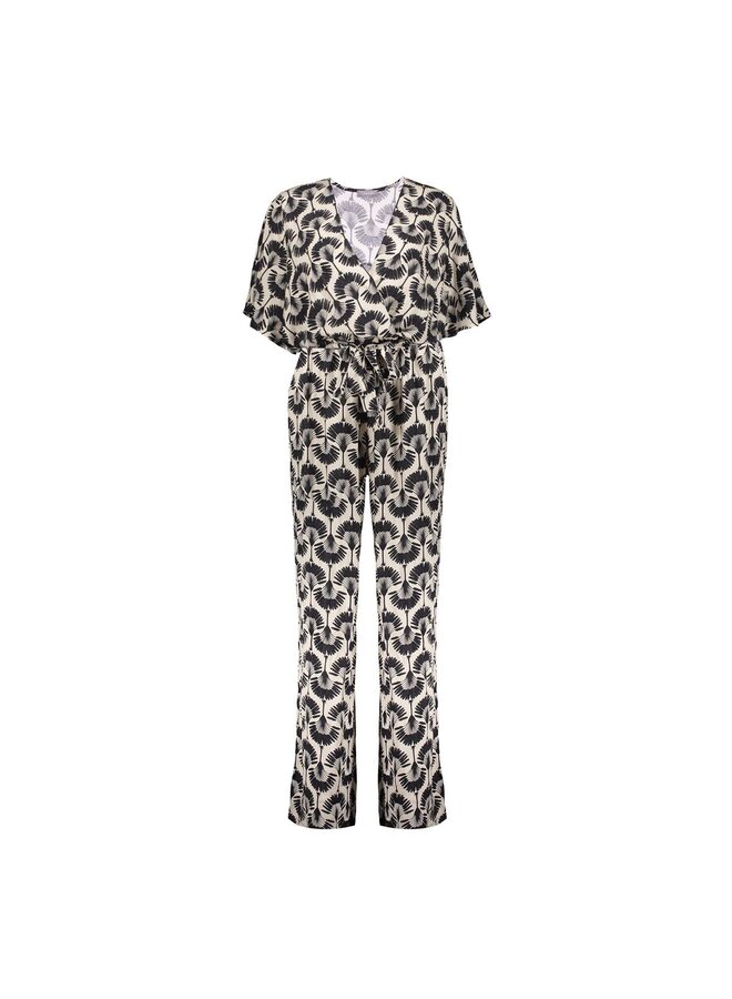 51175-70 010 Geisha Jumpsuit AOP X-over off-white/black