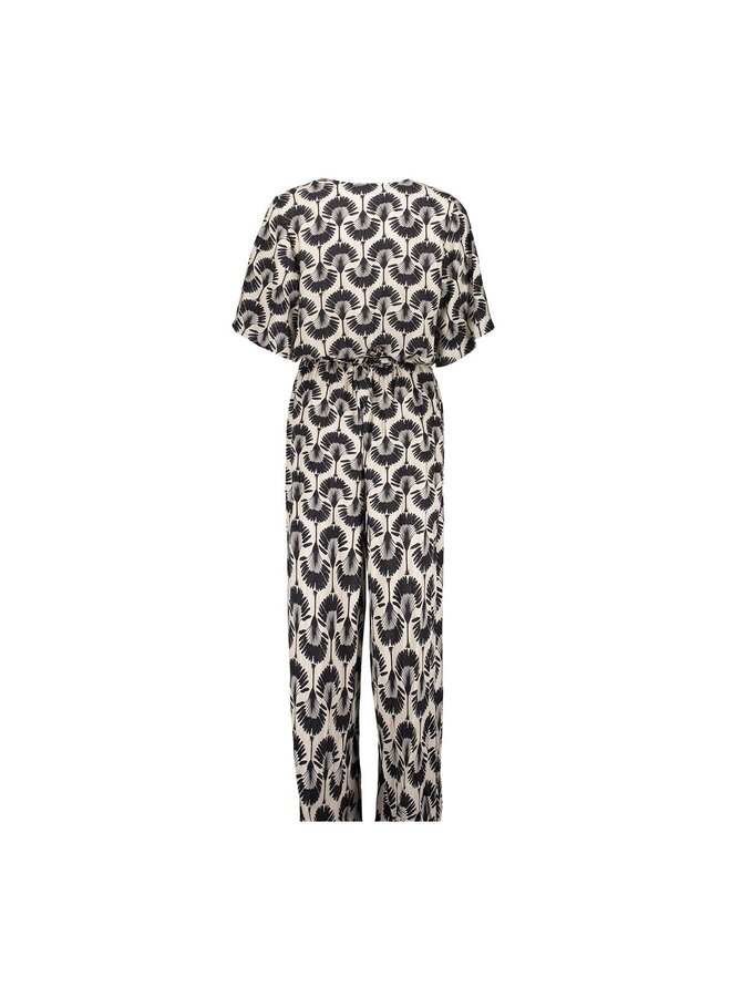 51175-70 010 Geisha Jumpsuit AOP X-over off-white/black