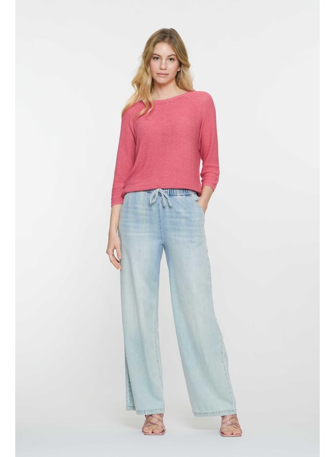 51015-10 830 Geisha Jeans elastic waist bleached denim