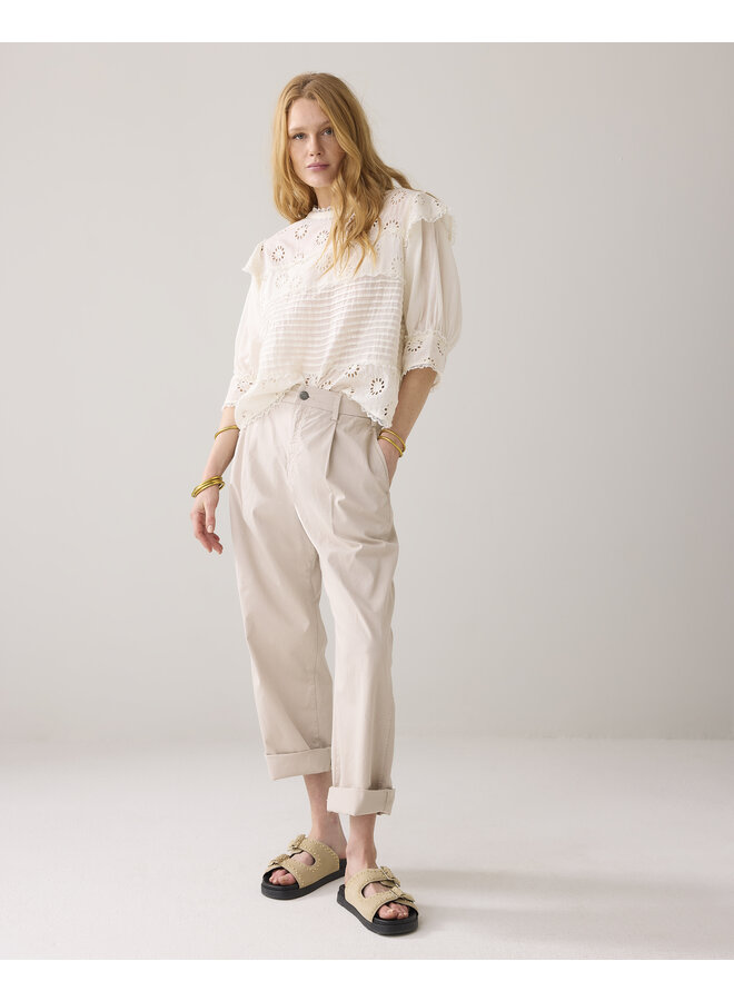 4s2743-12194 702 Summum Cocoon chino pant lt wt aurora twill   Pebblebeige