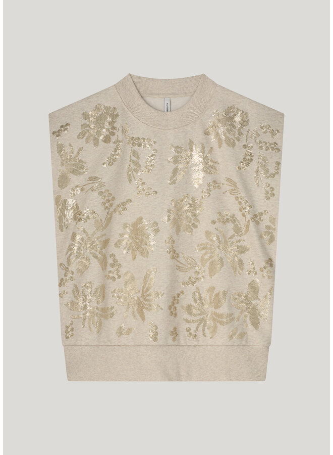 3s5108-30656 702 Summum Sleeveless embellished sweatshirt  Pebblebeige