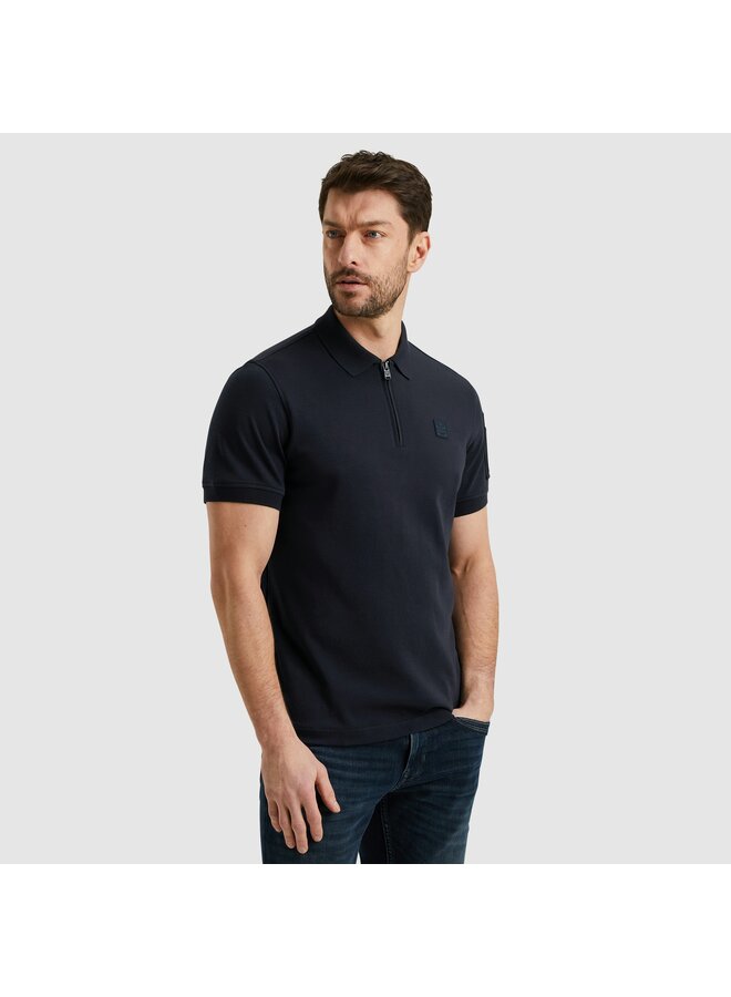 PPSS2503857 5281 PME Legend Short sleeve polo interlock melange zip Salute