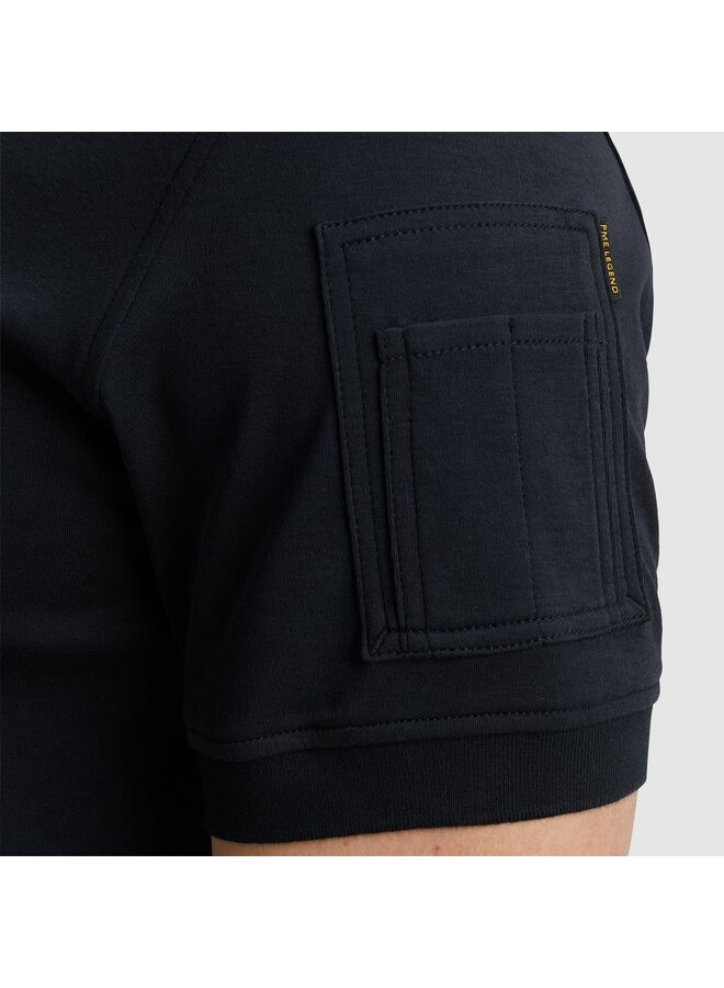 PPSS2503857 5281 PME Legend Short sleeve polo interlock melange zip Salute