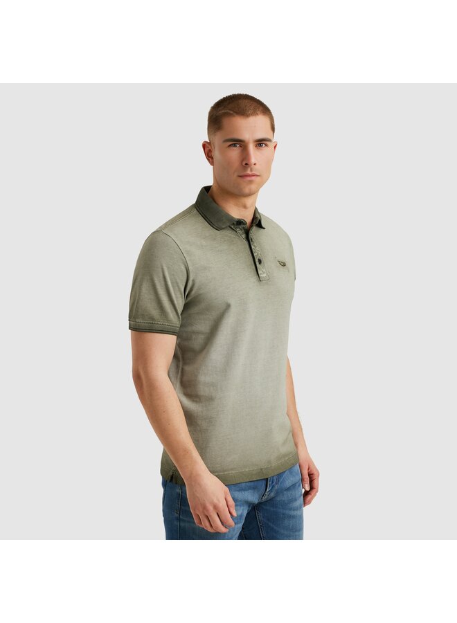 PPSS2504857 6149 PME Legend Short sleeve polo cold dye pique Deep Lichen Green