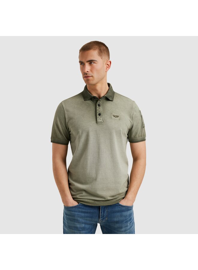 PPSS2504857 6149 PME Legend Short sleeve polo cold dye pique Deep Lichen Green