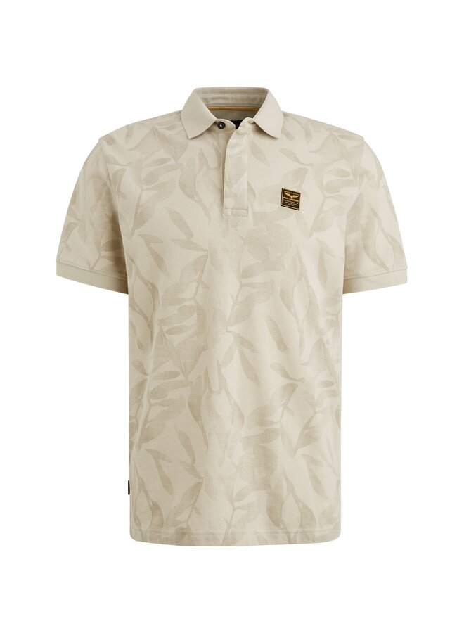 PPSS2504851 7013 PME Legend Short sleeve polo two tone pique printed Bone White