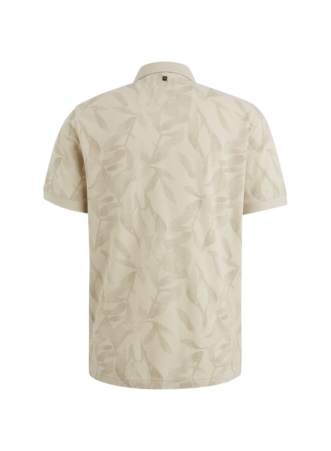 PPSS2504851 7013 PME Legend Short sleeve polo two tone pique printed Bone White