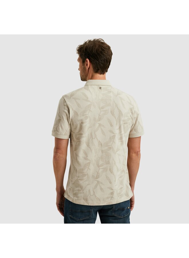 PPSS2504851 7013 PME Legend Short sleeve polo two tone pique printed Bone White