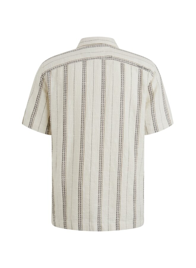CSIS2504272 7002 Cast Iron Short Sleeve Shirt YD stripe structure Snow White