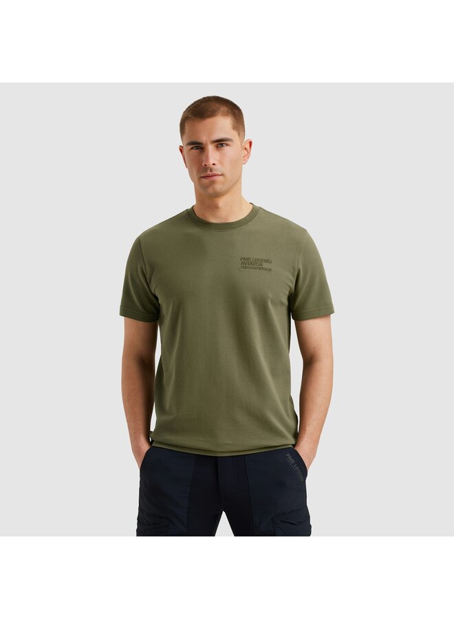 PTSS2504577 6149 PME Legend Short sleeve r-neck textured jersey Deep Lichen Green