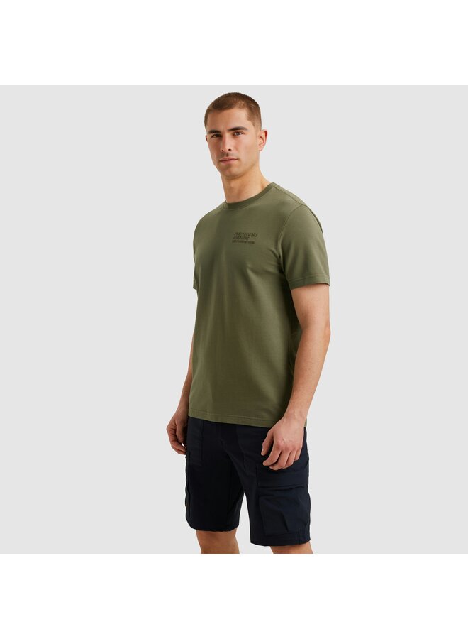 PTSS2504577 6149 PME Legend Short sleeve r-neck textured jersey Deep Lichen Green