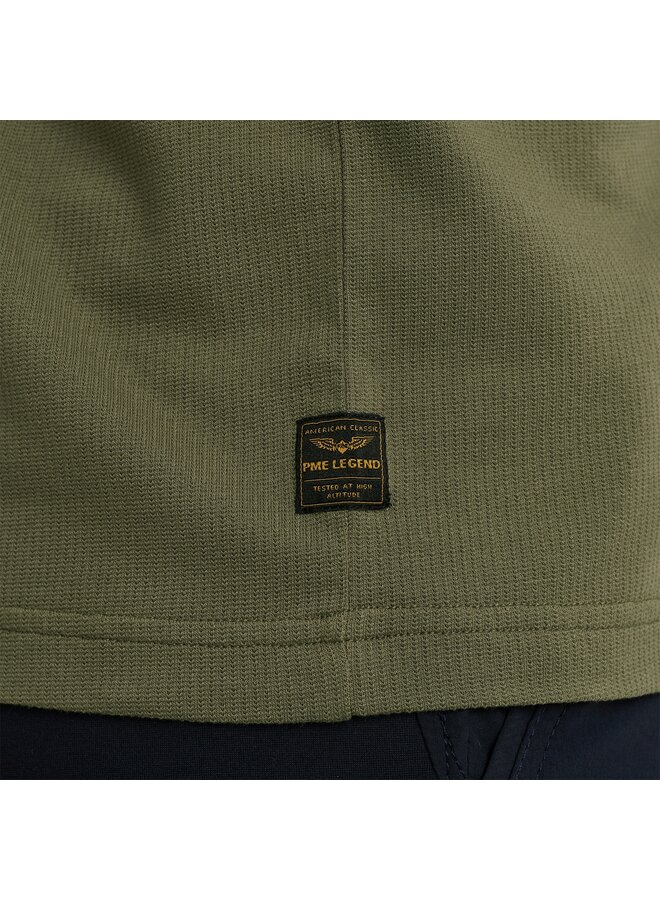 PTSS2504577 6149 PME Legend Short sleeve r-neck textured jersey Deep Lichen Green