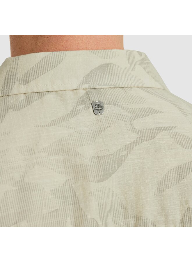 PSIS2504202 7013 PME Legend Short Sleeve Shirt Print On Ctn Slub Bone White