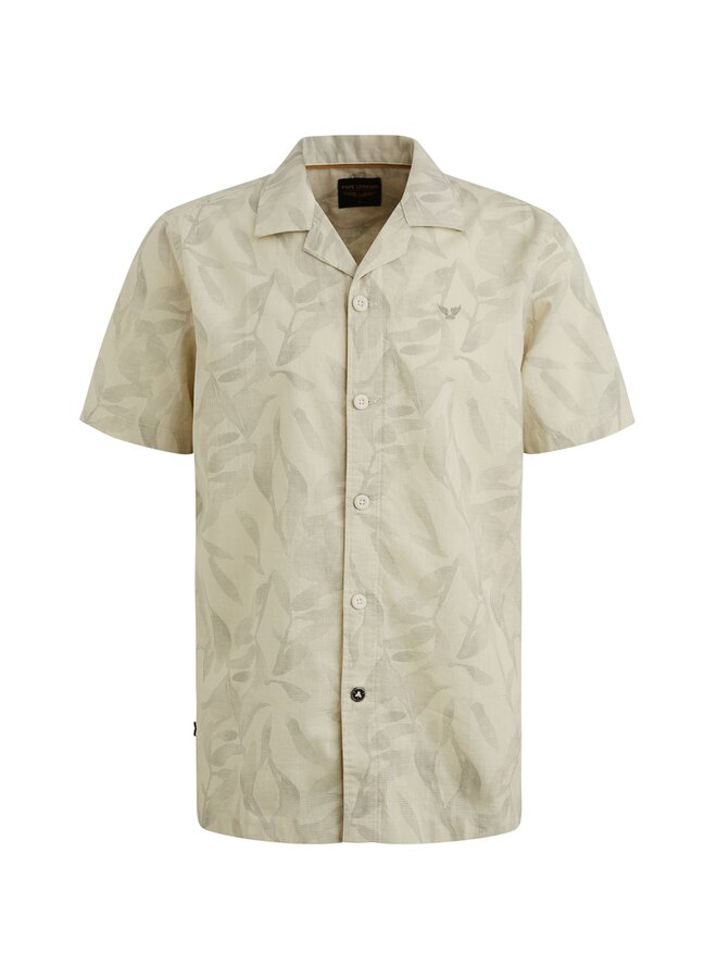 PSIS2504202 7013 PME Legend Short Sleeve Shirt Print On Ctn Slub Bone White