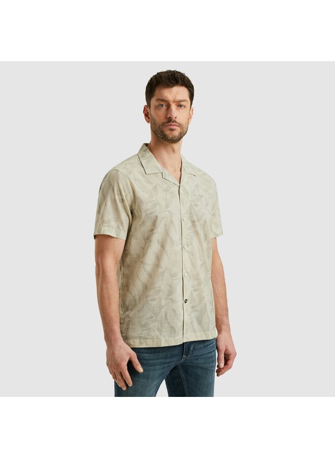 PSIS2504202 7013 PME Legend Short Sleeve Shirt Print On Ctn Slub Bone White