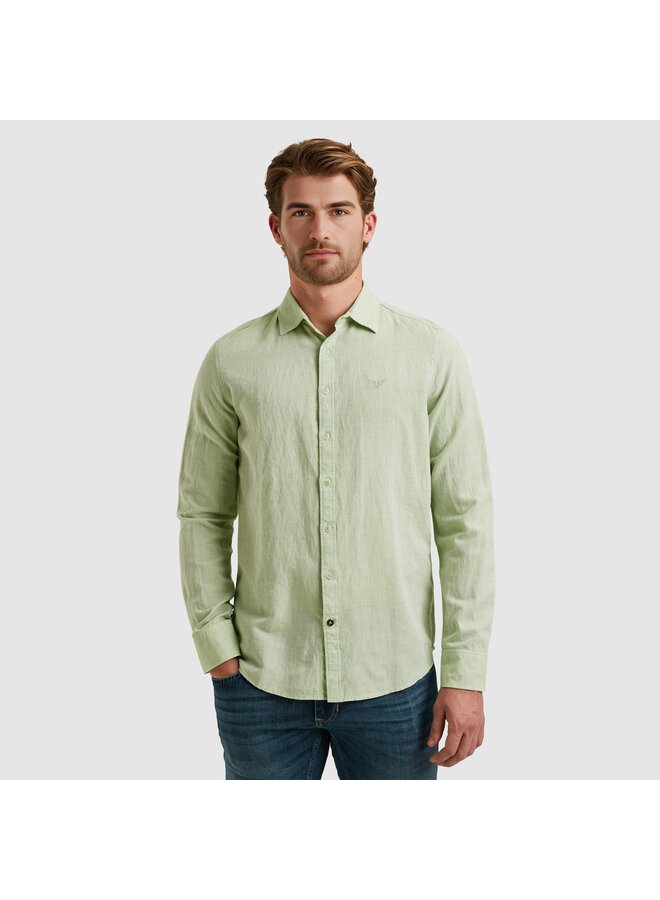 PSI2504200 6258 PME Legend Long Sleeve Shirt Ctn 2tone Linen Quiet Green