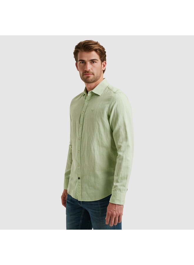 PSI2504200 6258 PME Legend Long Sleeve Shirt Ctn 2tone Linen Quiet Green