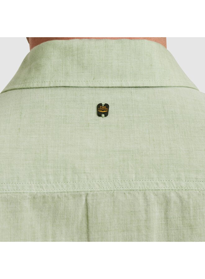 PSI2504200 6258 PME Legend Long Sleeve Shirt Ctn 2tone Linen Quiet Green