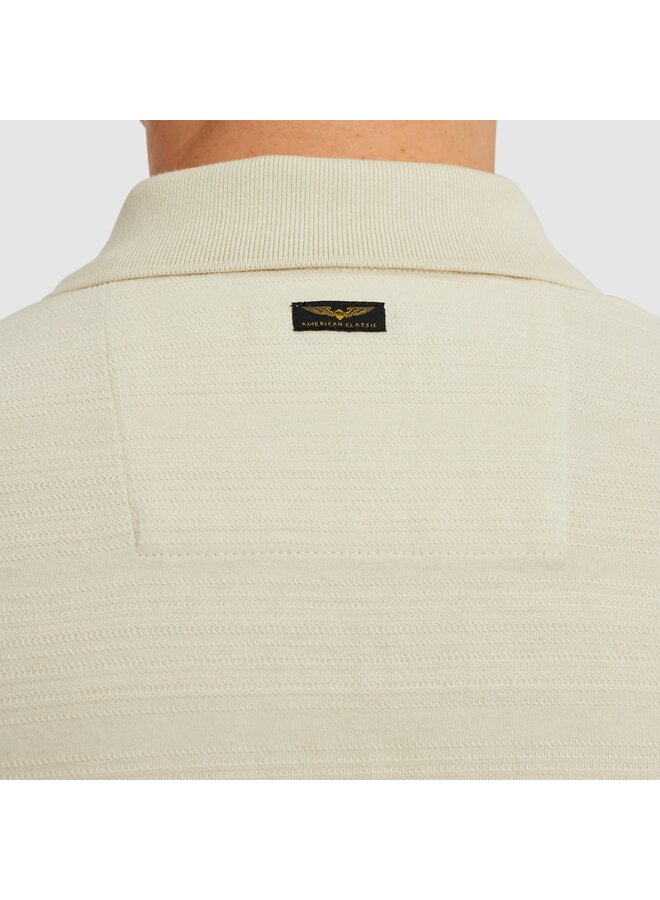 PPSS2504854 7013 PME Legend Short sleeve polo jacquard jersey stripe Bone White