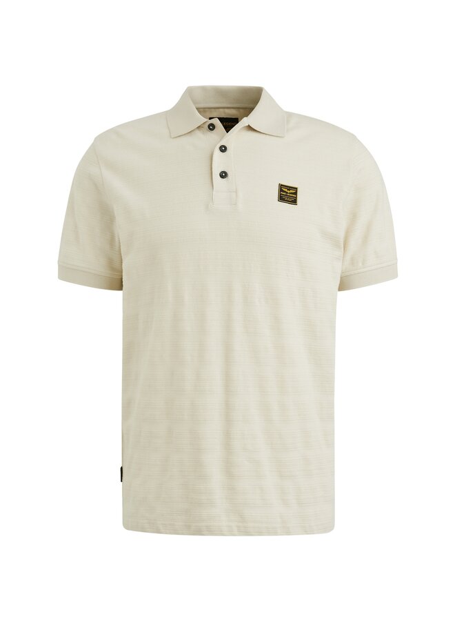 PPSS2504854 7013 PME Legend Short sleeve polo jacquard jersey stripe Bone White