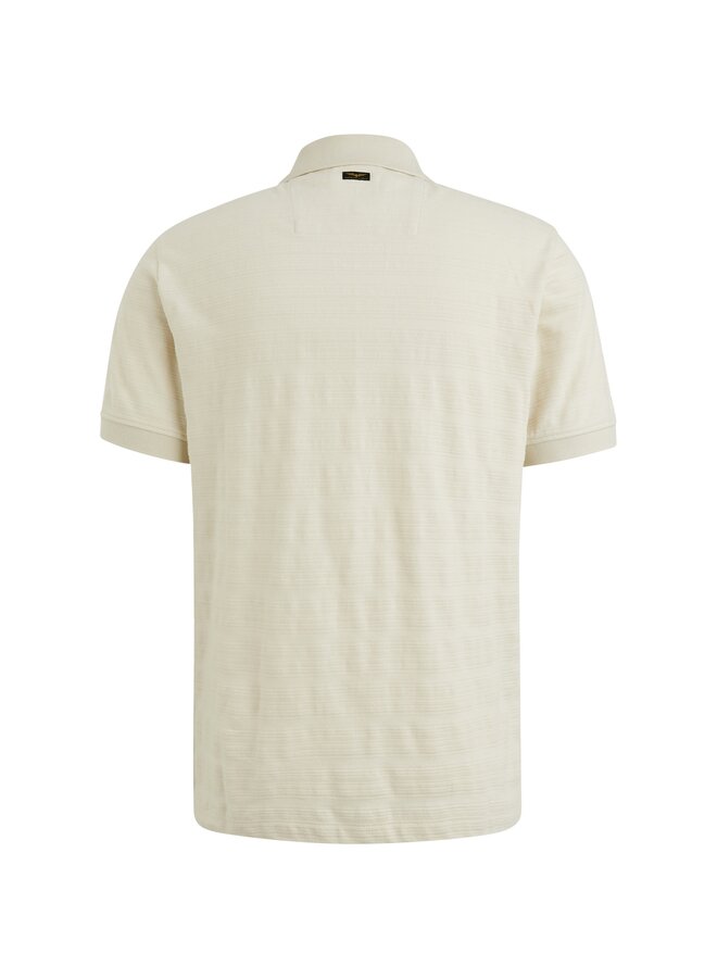 PPSS2504854 7013 PME Legend Short sleeve polo jacquard jersey stripe Bone White