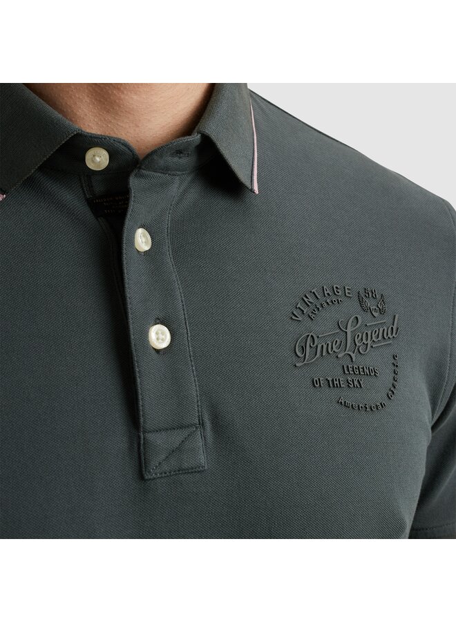 PPSS2504867 9076 PME Legend Short sleeve polo stretch pique package Dark Slate