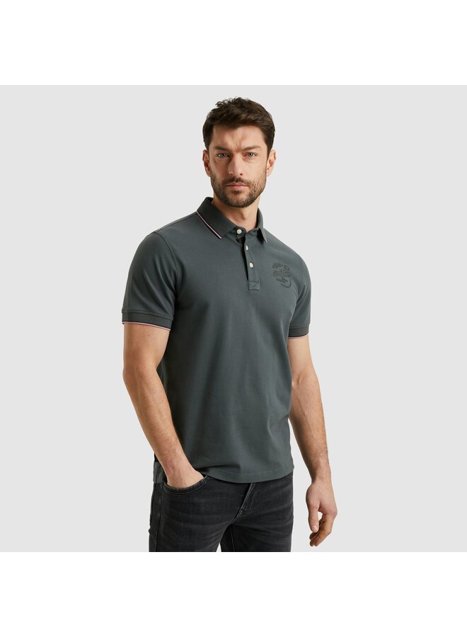 PPSS2504867 9076 PME Legend Short sleeve polo stretch pique package Dark Slate