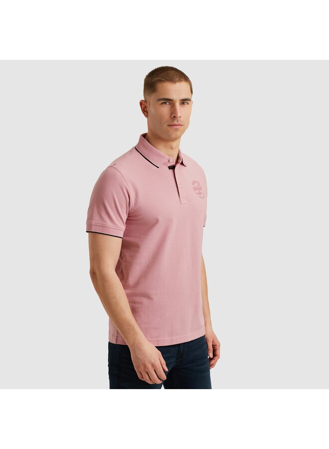 PPSS2504867 4038 PME Legend Short sleeve polo stretch pique package Moonlight Mauve