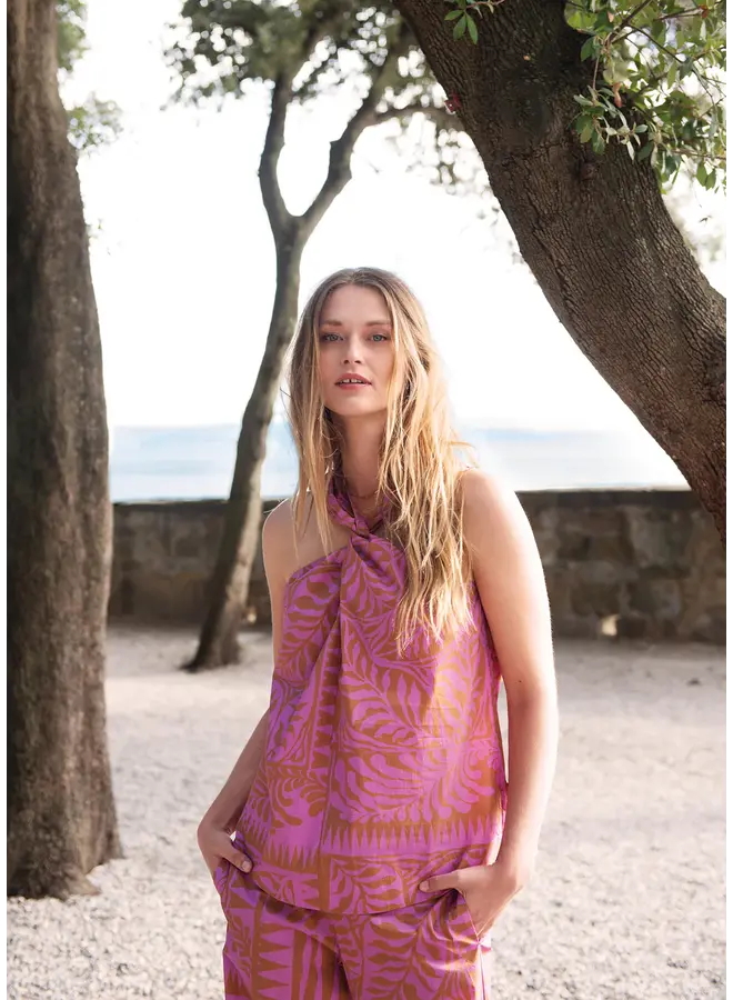 2s3306-12223 557 Summum Top two tone print  Cyclaam