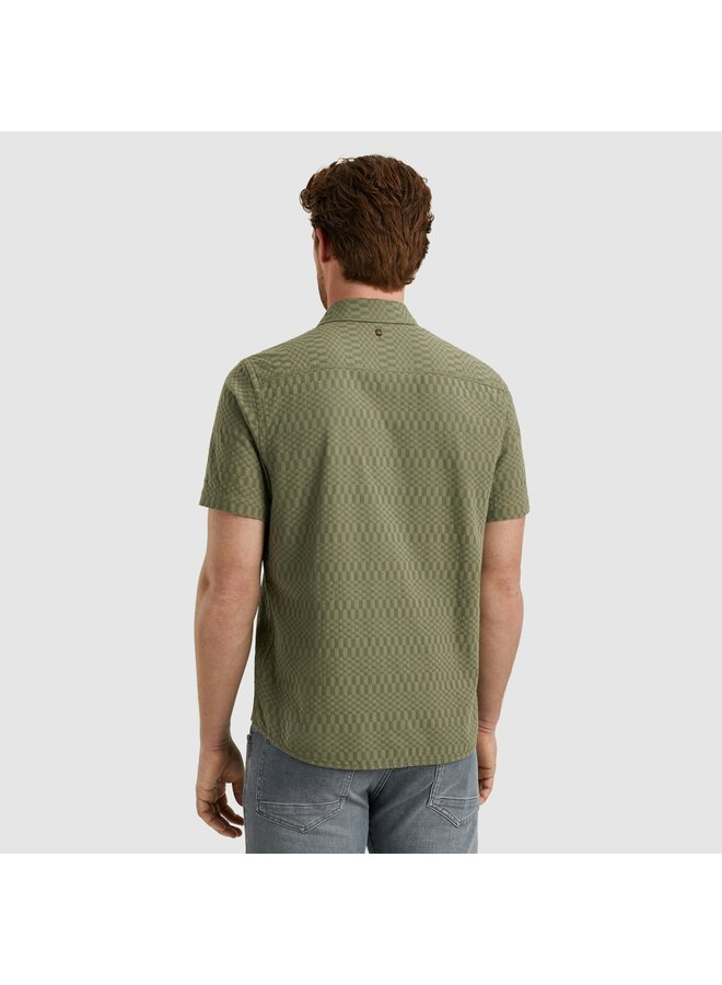 PSIS2504214 6149 PME Legend Short Sleeve Shirt Jacquard Deep Lichen Green