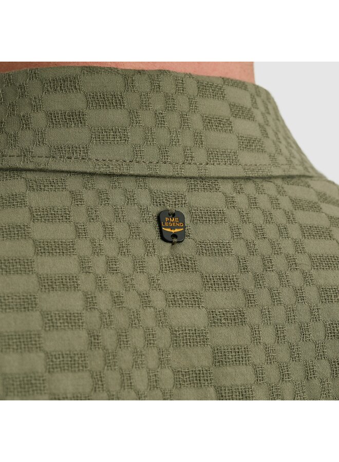 PSIS2504214 6149 PME Legend Short Sleeve Shirt Jacquard Deep Lichen Green