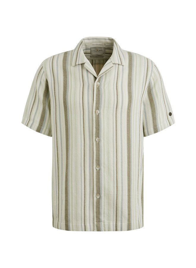 CSIS2505282 7014 Cast Iron Short Sleeve Shirt YD stripe structure Silver Birch
