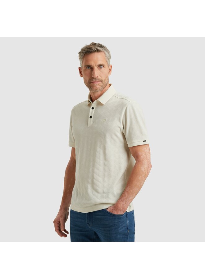 VPSS2505879 7004 Vanguard Short sleeve polo jacquard mercerised pique Cloud Dancer