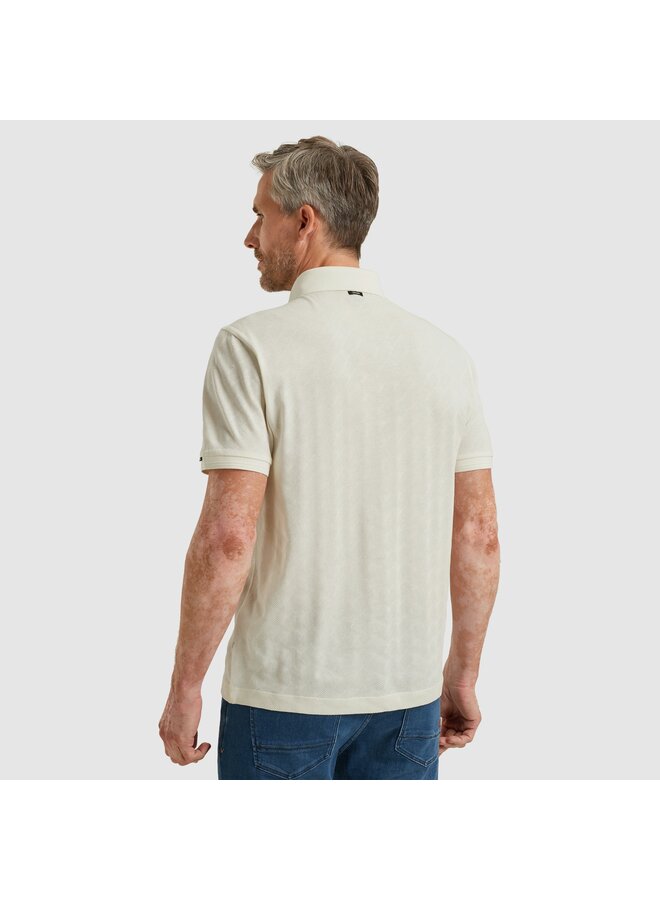 VPSS2505879 7004 Vanguard Short sleeve polo jacquard mercerised pique Cloud Dancer