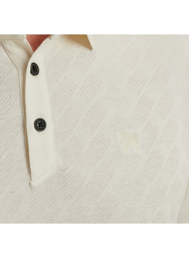 VPSS2505879 7004 Vanguard Short sleeve polo jacquard mercerised pique Cloud Dancer