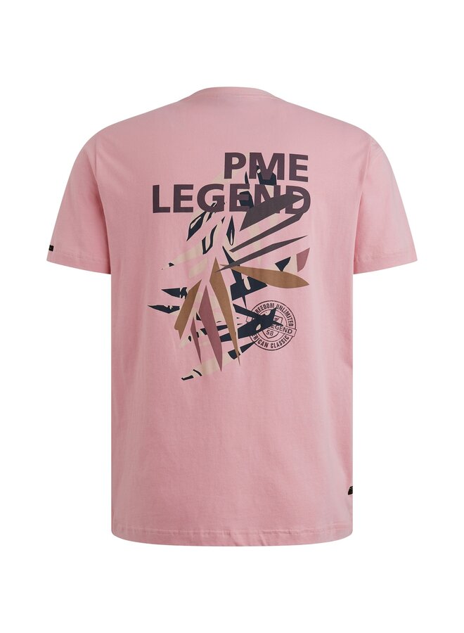 PTSS2505571 4038 PME Legend Short sleeve r-neck single jersey digital print Moonlight Mauve