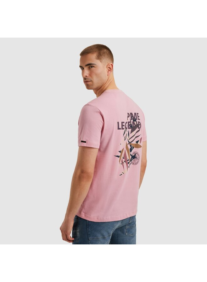 PTSS2505571 4038 PME Legend Short sleeve r-neck single jersey digital print Moonlight Mauve