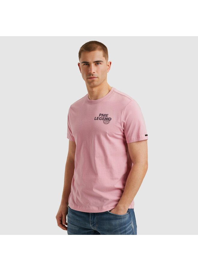 PTSS2505571 4038 PME Legend Short sleeve r-neck single jersey digital print Moonlight Mauve