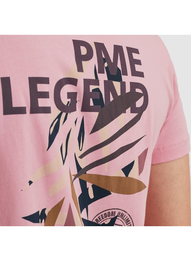 PTSS2505571 4038 PME Legend Short sleeve r-neck single jersey digital print Moonlight Mauve