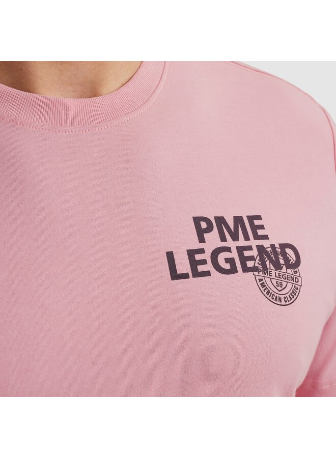 PTSS2505571 4038 PME Legend Short sleeve r-neck single jersey digital print Moonlight Mauve