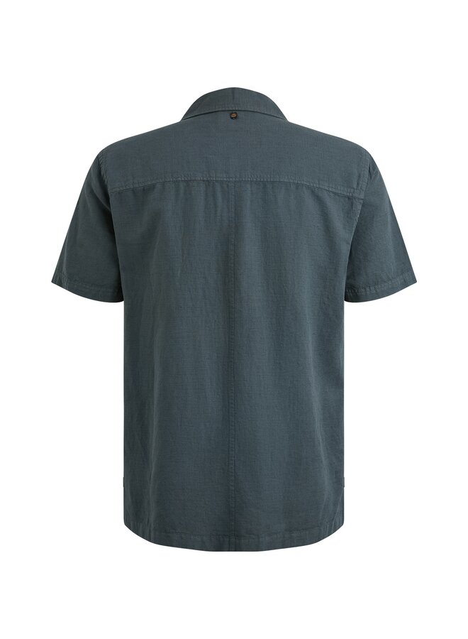 PSIS2505230 9076 PME Legend Short Sleeve Shirt Ctn linen Dark Slate